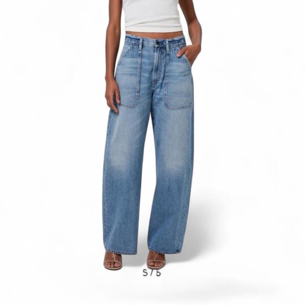 Citizens of Humanity Ayla Cargo Baggy Jeans Zenith Size 23 Medium Blue NWOT